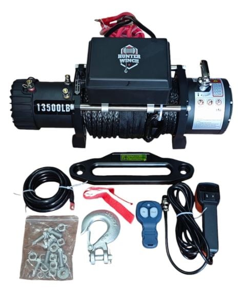 Hunter Vinç 13500 LB Sentetik Halat 4x4 Offroad 12V