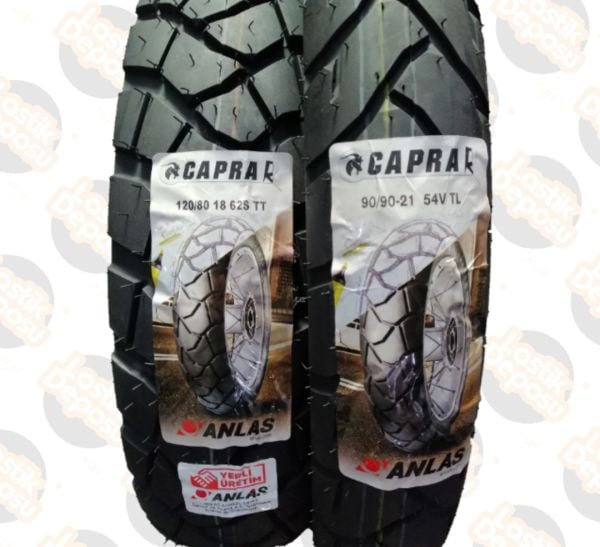 Anlas Set 90/90-21 ve 120/80-18 CapraR Ön Arka Takım