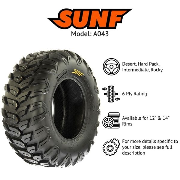 SunF 25x10.00R12 A043 All Trail 6PR Atv-Utv Arka Lastik