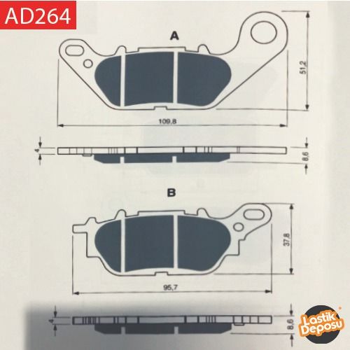 YAMAHA Jupiter MX 135 Ön Fren Balatası Goldfren AD-264