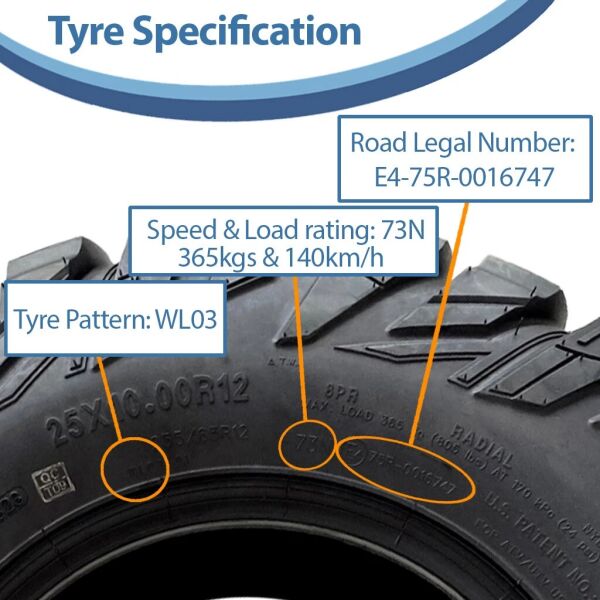 Obor 25x10.00R12 WL03 Antelope 8PR Atv Arka Lastik