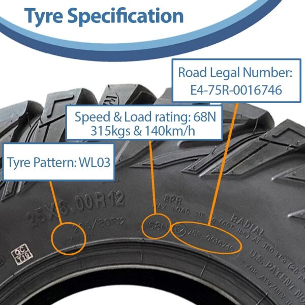 Obor Set 25x8.00R12 ve 25x10.00R12 WL03 Antelope 8PR Atv Ön Arka Takım Lastiği